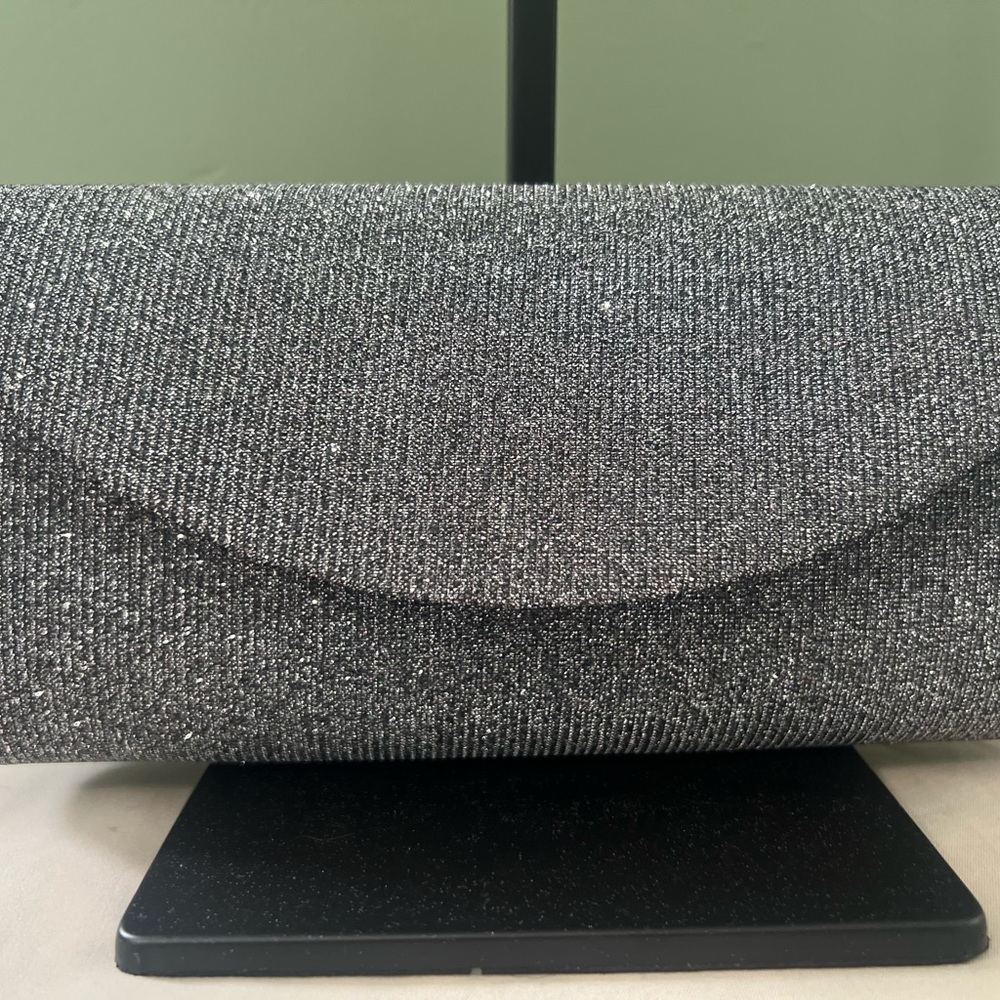 Elegant Silver Sparkle Clutch Bag